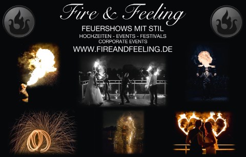 Feuershow Fire and Feeling, Showkünstler · Kinder Nürnberg, Logo