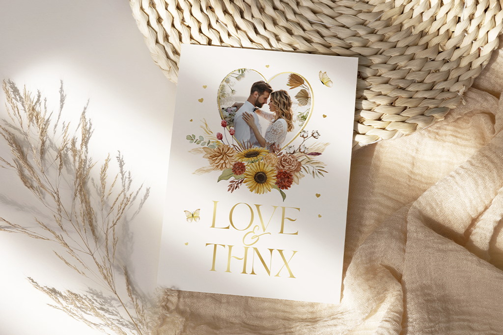 Dankeskarte Boho Hochzeit